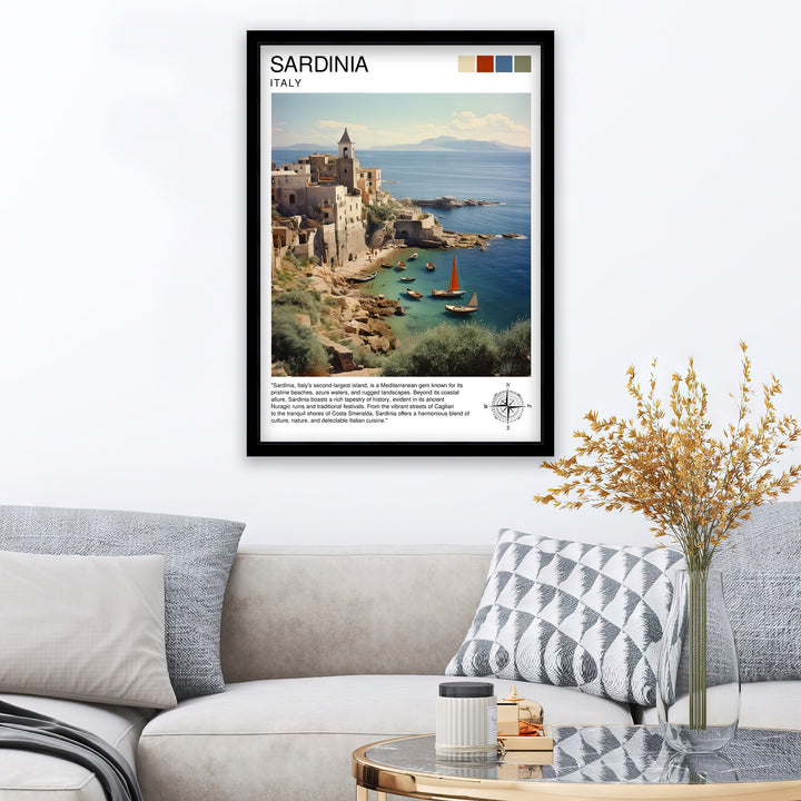 Sardinia Italy Travel Print Sardinia Wall Decor Sardinia Poster Italy Travel Prints Sardinia Art Print Sardinia Illustration Sardinia Wall