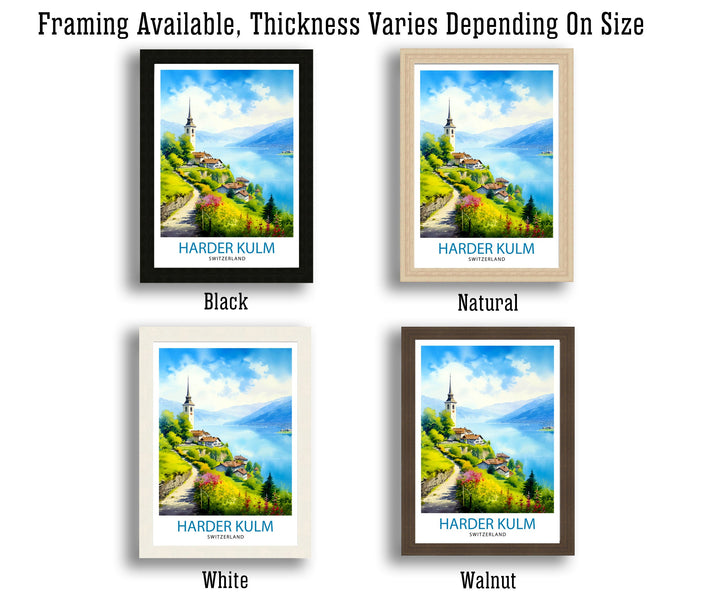 Harder Kulm Switzerland Print - Swiss Alps View Art - Interlaken Overlook Poster - Swiss Mountain Decor - Travel Souvenir - Alpine Scene