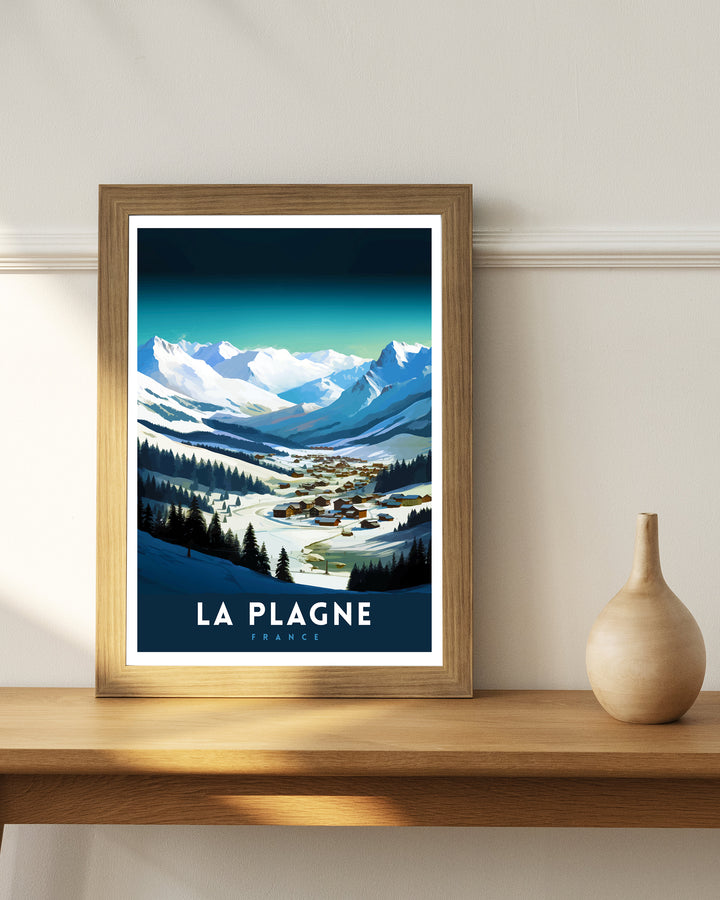 La Plagne France Poster La Plagne Decor La Plagne Poster La Plagne Art La Plagne Wall Art Gift for Ski Enthusiasts La Plagne Home Decor