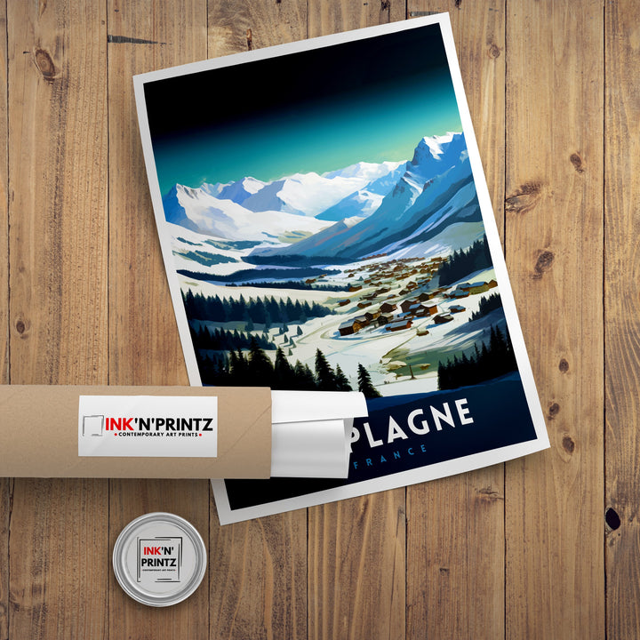 La Plagne France Poster La Plagne Decor La Plagne Poster La Plagne Art La Plagne Wall Art Gift for Ski Enthusiasts La Plagne Home Decor