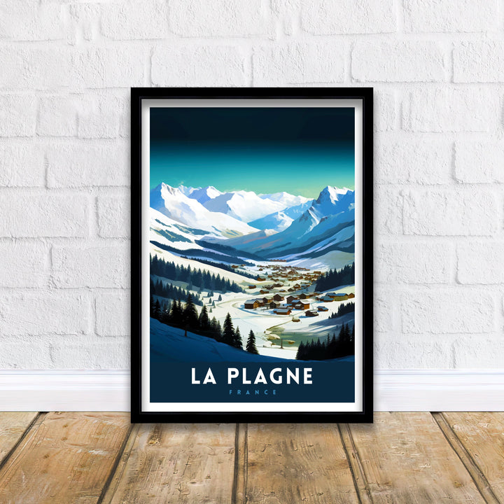 La Plagne France Poster La Plagne Decor La Plagne Poster La Plagne Art La Plagne Wall Art Gift for Ski Enthusiasts La Plagne Home Decor