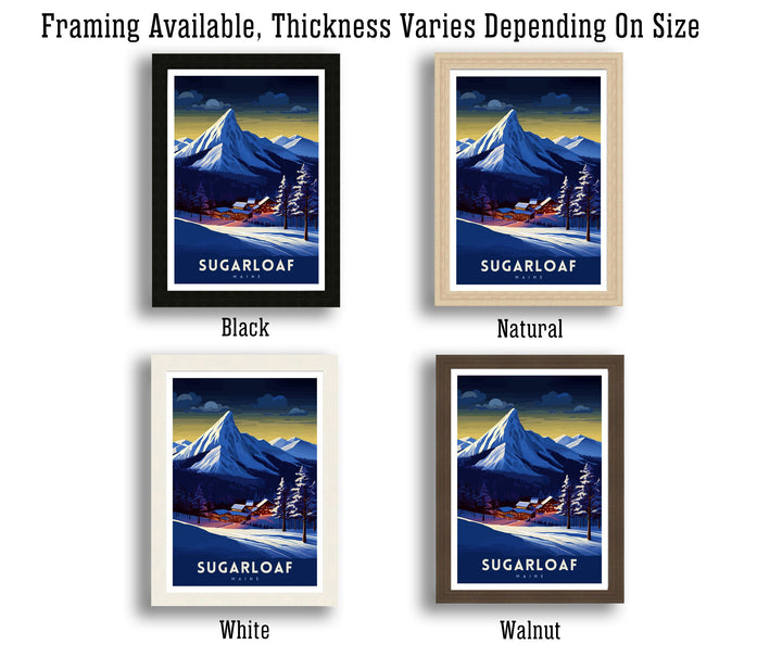 Sugarloaf Maine Ski Resort Print Maine Ski Wall Art Sugarloaf Mountain Decor Skiing Poster Winter Landscape Art Ski Lover Gift