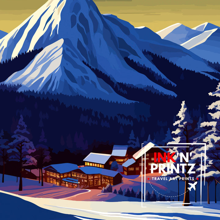 Sugarloaf Maine Ski Resort Print Maine Ski Wall Art Sugarloaf Mountain Decor Skiing Poster Winter Landscape Art Ski Lover Gift