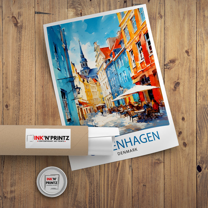 Copenhagen Travel Print Denmark Wall Art Copenhagen Home Decor Copenhagen Illustration Travel Poster Gift Denmark Home Decor