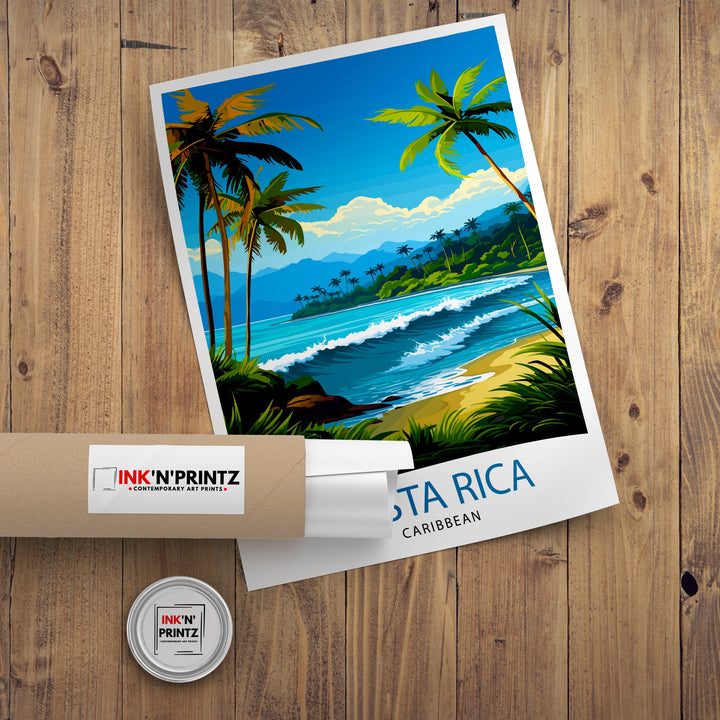 Costa Rica Caribbean Print Tropical Rainforest Art Costa Rica Wall Art Caribbean Sea Poster Pura Vida Illustration Exotic Wildlife Decor