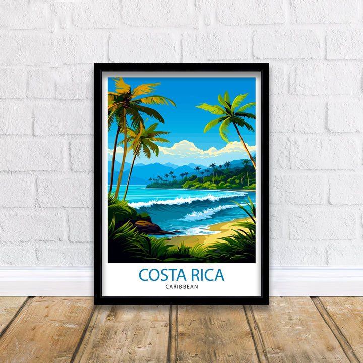 Costa Rica Caribbean Print Tropical Rainforest Art Costa Rica Wall Art Caribbean Sea Poster Pura Vida Illustration Exotic Wildlife Decor