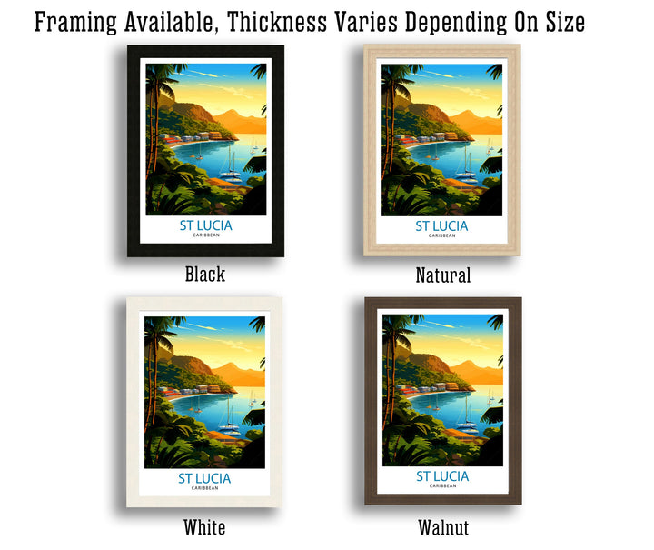 St Lucia Travel Print | Caribbean | St Lucia Print | St Lucia Art | St Lucia Poster | Saint Lucia Print | St Lucia Wall Art | Saint Lucia