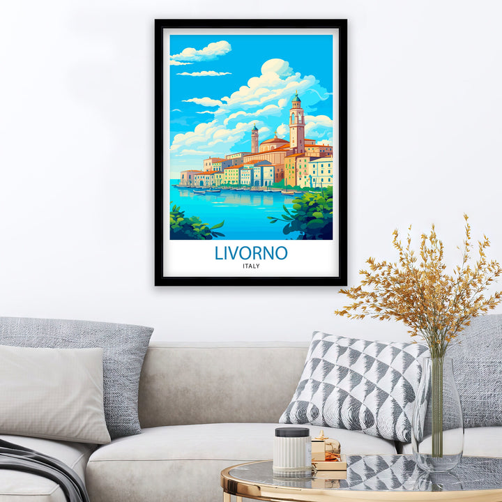 Livorno Italy Travel Print Livorno Wall Decor Livorno Poster Italy Travel Prints Livorno Art Print Livorno Illustration Livorno Wall Art
