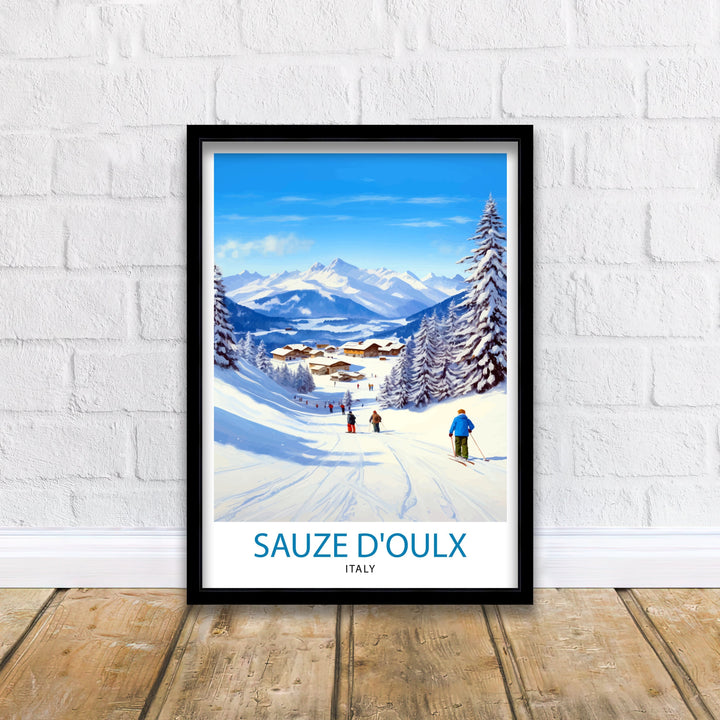 Sauze d'Oulx Italy Travel Poster Sauze d'Oulx