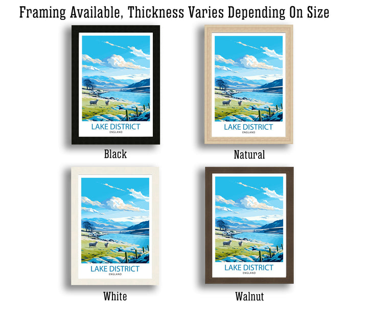 Lake District Cumbria Travel Poster Lake District Wall Art Lake District Home Decor Lake District Illustration Travel Poster, Gift for Lake