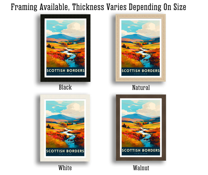Scottish Borders Travel Poster Scottish Borders