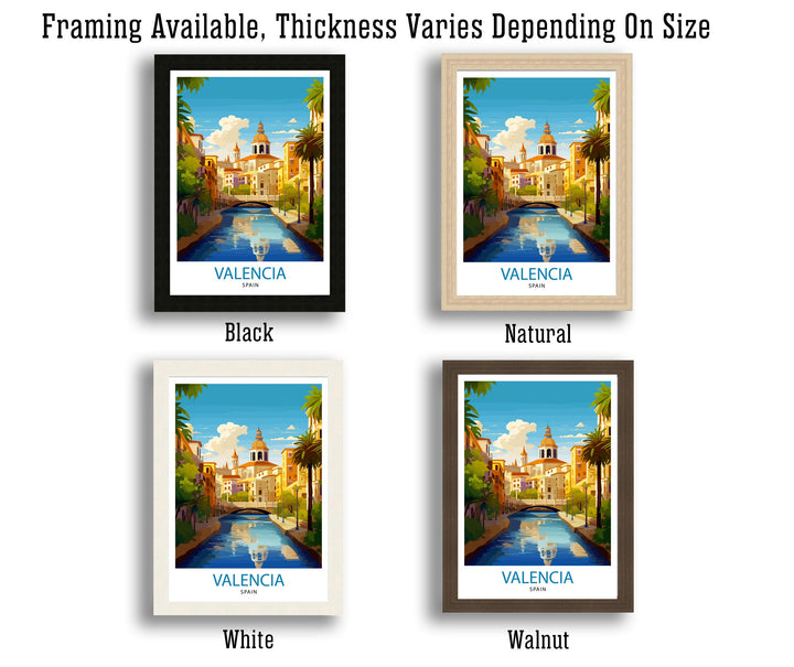 Valencia Spain Print Vibrant Cityscape Art Valencia Beach Poster Spanish Architecture Wall Art Turia Gardens Decor Mediterranean Travel Gift