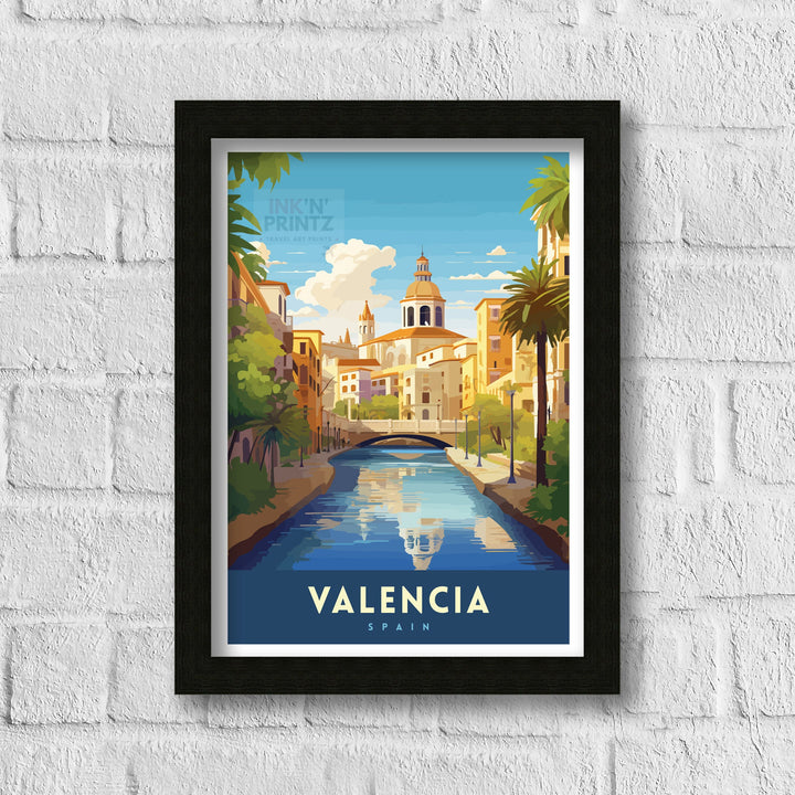 Valencia Spain Print Vibrant Cityscape Art Valencia Beach Poster Spanish Architecture Wall Art Turia Gardens Decor Mediterranean Travel Gift