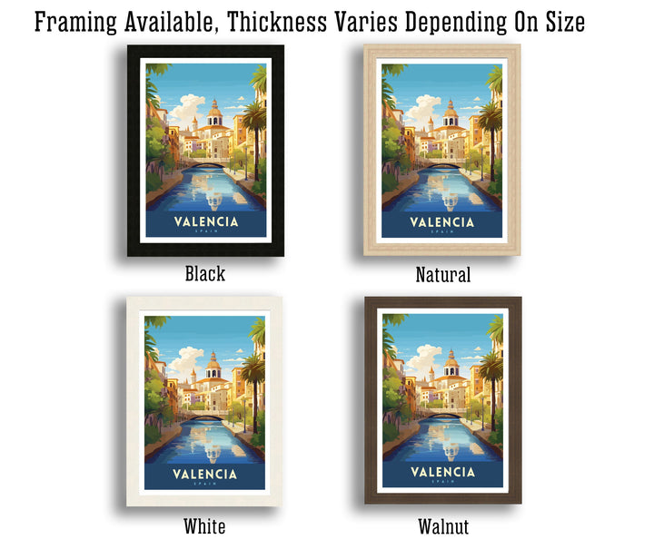 Valencia Spain Print Vibrant Cityscape Art Valencia Beach Poster Spanish Architecture Wall Art Turia Gardens Decor Mediterranean Travel Gift