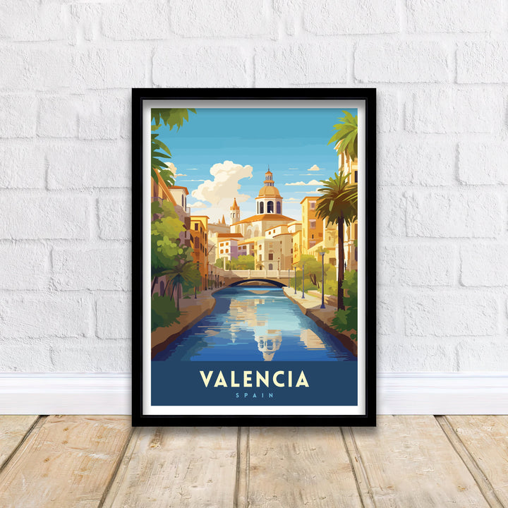 Valencia Spain Print Vibrant Cityscape Art Valencia Beach Poster Spanish Architecture Wall Art Turia Gardens Decor Mediterranean Travel Gift