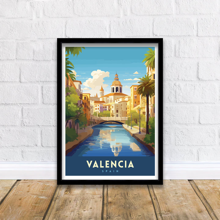 Valencia Spain Print Vibrant Cityscape Art Valencia Beach Poster Spanish Architecture Wall Art Turia Gardens Decor Mediterranean Travel Gift