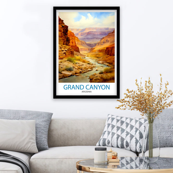 Grand Canyon Travel Print| Grand Canyon Wall Art Grand Canyon Decor Grand Canyon Illustration Travel Poster Gift For Grand Canyon