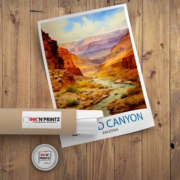 Grand Canyon Travel Print| Grand Canyon Wall Art Grand Canyon Decor Grand Canyon Illustration Travel Poster Gift For Grand Canyon