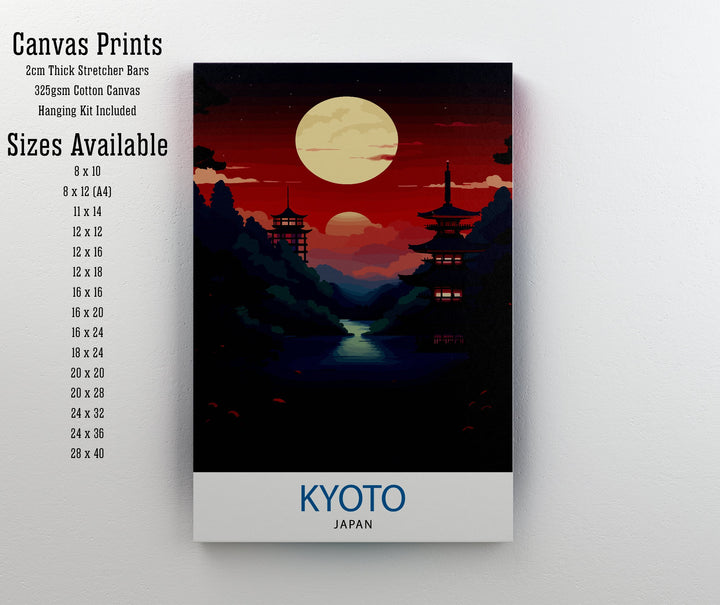 Kyoto Japan Travel Print Kyoto Wall Decor Kyoto Poster Japan Travel Prints Kyoto Art Print Kyoto Illustration Kyoto Wall Art