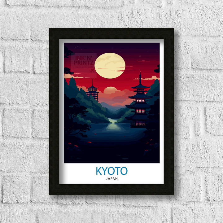 Kyoto Japan Travel Print Kyoto Wall Decor Kyoto Poster Japan Travel Prints Kyoto Art Print Kyoto Illustration Kyoto Wall Art