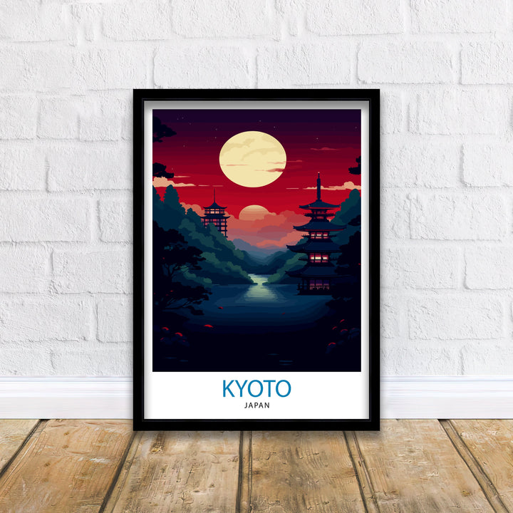 Kyoto Japan Travel Print Kyoto Wall Decor Kyoto Poster Japan Travel Prints Kyoto Art Print Kyoto Illustration Kyoto Wall Art