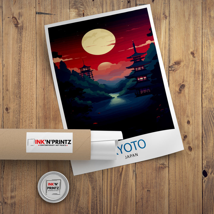 Kyoto Japan Travel Print Kyoto Wall Decor Kyoto Poster Japan Travel Prints Kyoto Art Print Kyoto Illustration Kyoto Wall Art