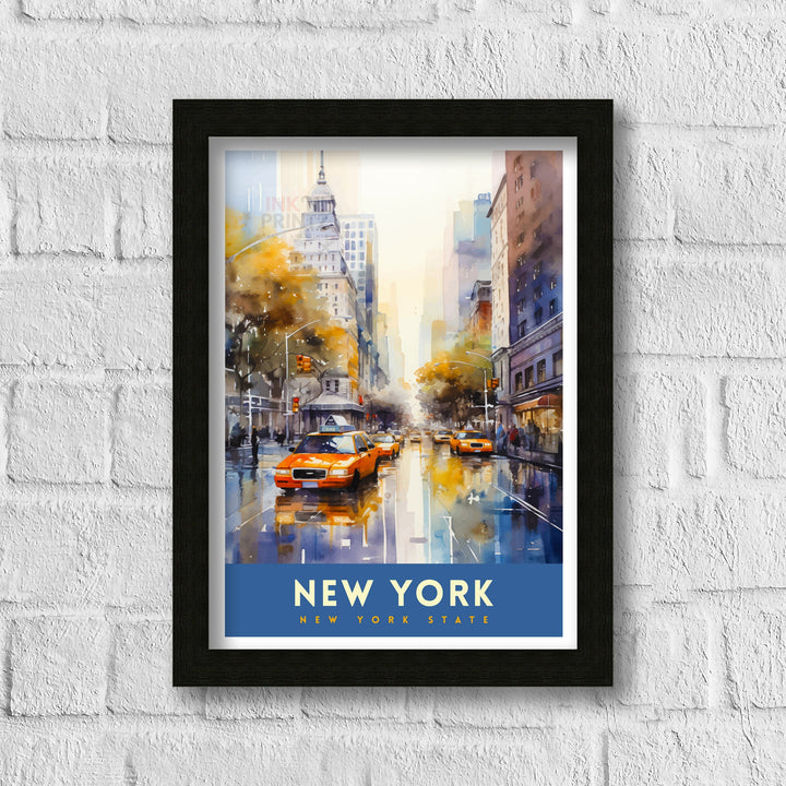 New York City Travel Print| New York Wall Art NYC Illustration Travel Poster Gift for New York Home Decor