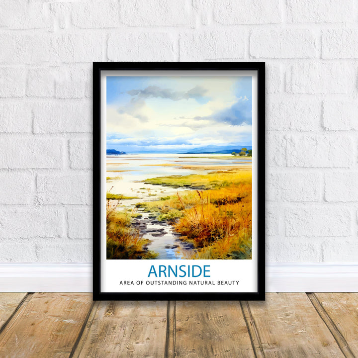Arnside AONB Poster Area of Outstanding Natural Beauty Art Arnside Knott Poster Cumbria Coastline