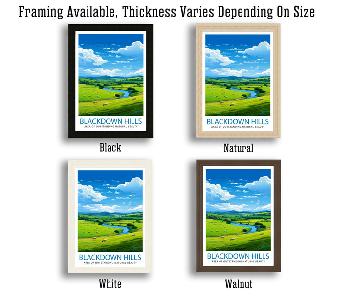 Blackdown Hills AONB Poster Area of Outstanding Natural Beauty Art Blackdown Hills Poster Somerset Devon Border Wall Art English Countryside