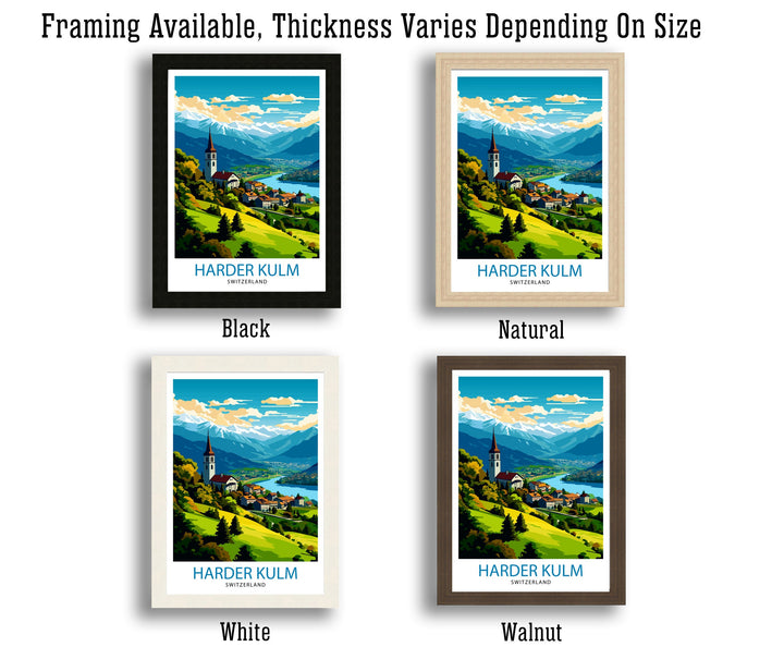 Harder Kulm Switzerland Print - Swiss Alps View Art - Interlaken Overlook Poster - Swiss Mountain Decor - Travel Souvenir - Alpine Scene