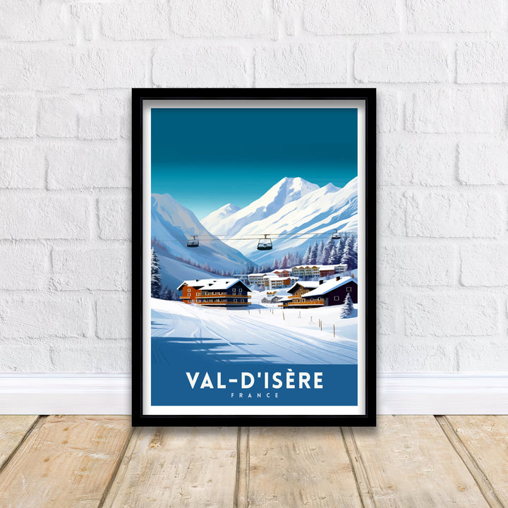 Val d Isere Travel Print French Ski Paradise Wall Decor Val dIsere Poster Alpine Resort France Snow Landscape Art Ski Lovers Gift Idea