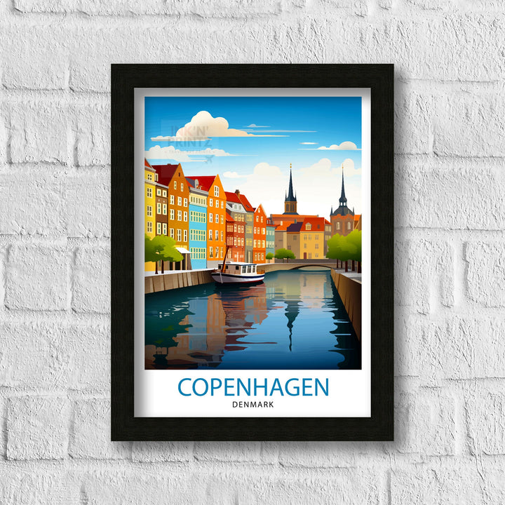 Copenhagen Travel Poster Denmark Wall Art Copenhagen Home Decor Copenhagen Illustration Travel Poster Gift Denmark Home Decor