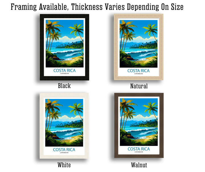 Costa Rica Caribbean Print Tropical Rainforest Art Costa Rica Wall Art Caribbean Sea Poster Pura Vida Illustration Exotic Wildlife Decor