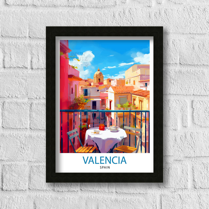 Valencia Spain Print Vibrant Cityscape Art Valencia Beach Poster Spanish Architecture Wall Art Turia Gardens Decor Mediterranean Travel Gift