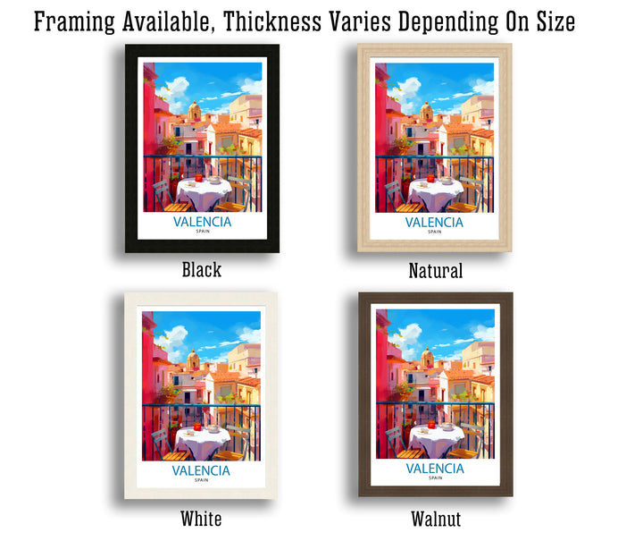 Valencia Spain Print Vibrant Cityscape Art Valencia Beach Poster Spanish Architecture Wall Art Turia Gardens Decor Mediterranean Travel Gift