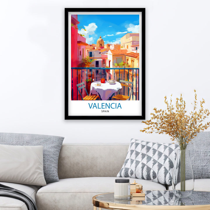 Valencia Spain Print Vibrant Cityscape Art Valencia Beach Poster Spanish Architecture Wall Art Turia Gardens Decor Mediterranean Travel Gift