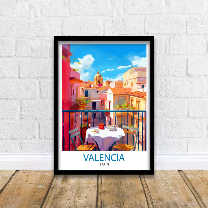 Valencia Spain Print Vibrant Cityscape Art Valencia Beach Poster Spanish Architecture Wall Art Turia Gardens Decor Mediterranean Travel Gift