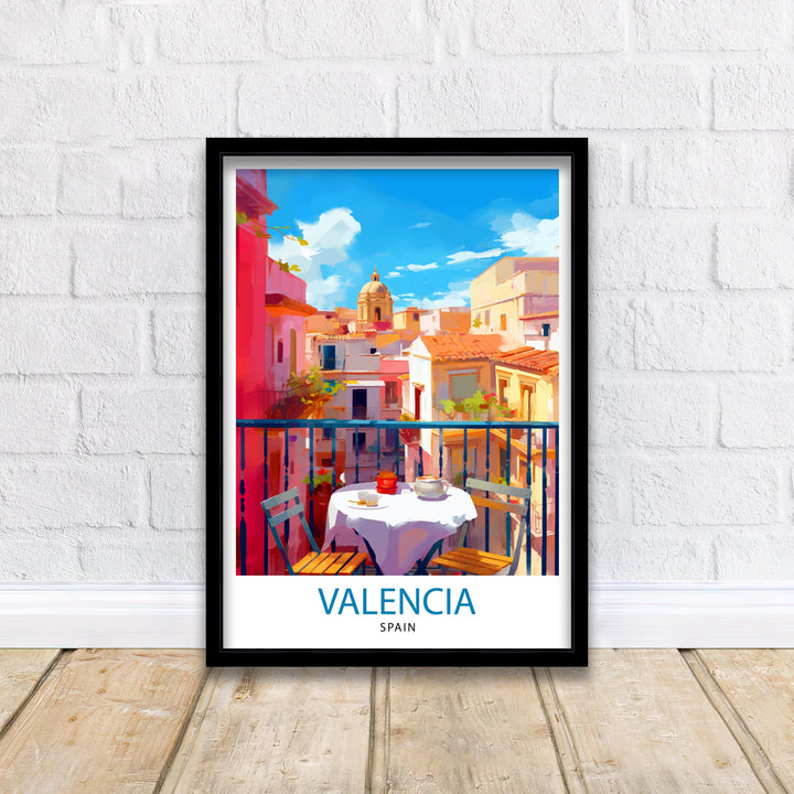 Valencia Spain Print Vibrant Cityscape Art Valencia Beach Poster Spanish Architecture Wall Art Turia Gardens Decor Mediterranean Travel Gift
