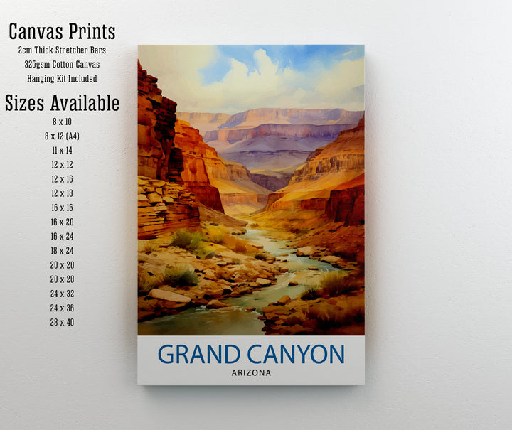 Grand Canyon Travel Print| Grand Canyon Wall Art Grand Canyon Decor Grand Canyon Illustration Travel Poster Gift For Grand Canyon