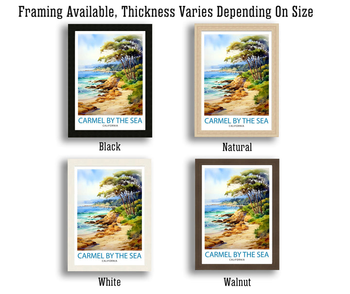 Carmel-by-the-Sea California Travel Print| Carmel Wall Art Home Living Decor Travel Poster Gift for Carmel California Coastal Decor