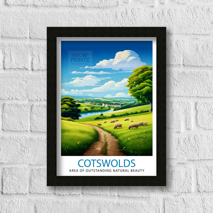 Cotswolds Travel Poster Cotswolds Wall Art Cotswolds Illustration Travel Poster Gift Cotswolds Home Decor