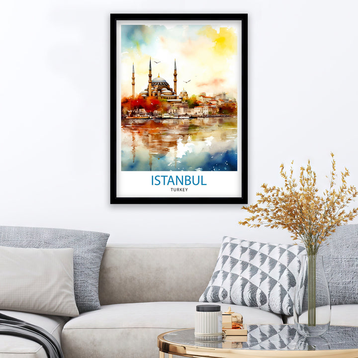 Istanbul Turkey Travel Print Istanbul Wall Art Turkey Illustration Istanbul Travel Poster Turkey Home Decor Gift for Travelers