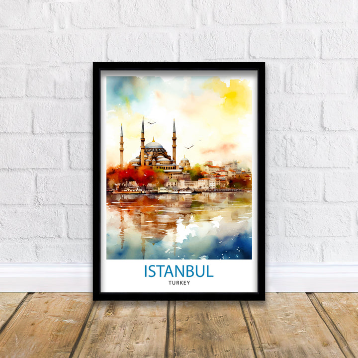 Istanbul Turkey Travel Print Istanbul Wall Art Turkey Illustration Istanbul Travel Poster Turkey Home Decor Gift for Travelers