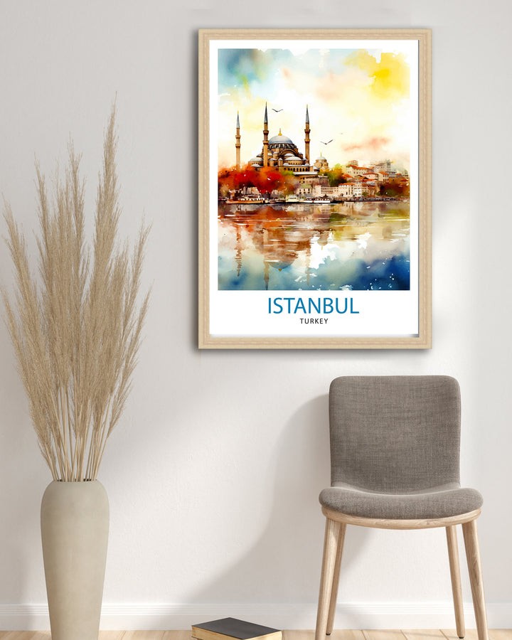 Istanbul Turkey Travel Print Istanbul Wall Art Turkey Illustration Istanbul Travel Poster Turkey Home Decor Gift for Travelers