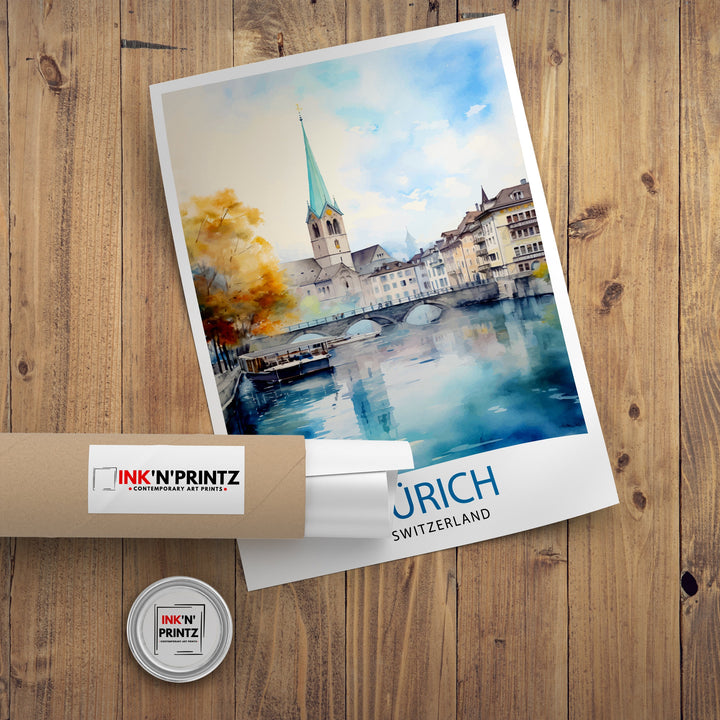 Zurich Switzerland Travel Print Zurich Wall Decor Zurich Home Living Decor Zurich Illustration Travel Poster Gift For Zurich Switzerland
