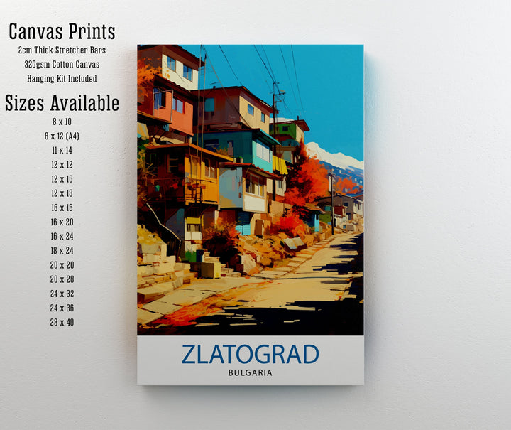 Zlatograd Bulgaria Print Traditional Bulgarian Village Art Rhodope Mountains Poster Zlatograd Heritage Wall Decor Balkan Countryside