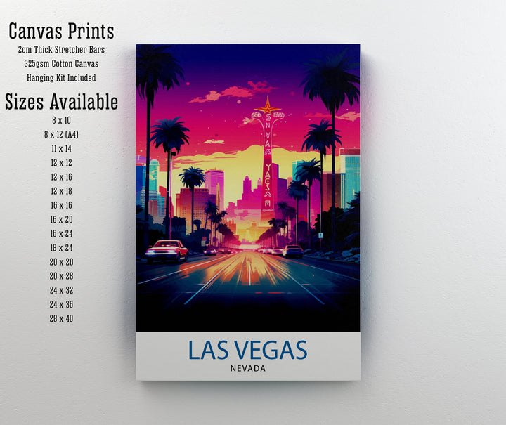 Las Vegas Travel Print| Las Vegas Wall Art Las Vegas Poster Las Vegas Illustration Las Vegas Nevada Travel Poster Las Vegas Souvenir