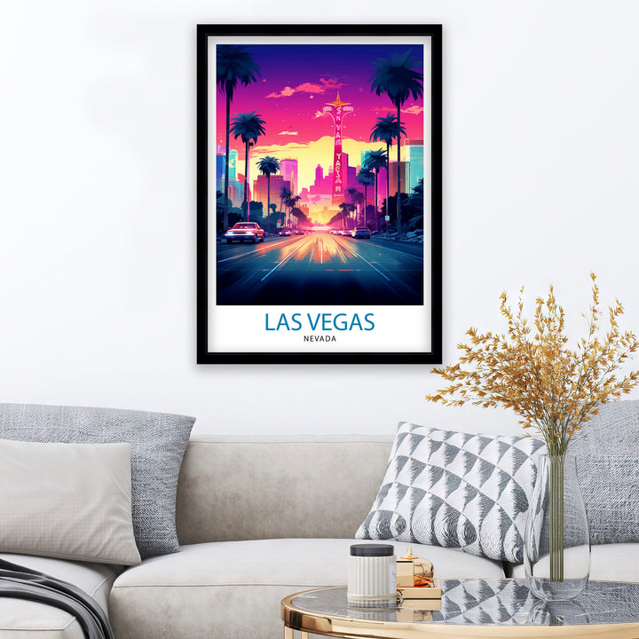 Las Vegas Travel Print| Las Vegas Wall Art Las Vegas Poster Las Vegas Illustration Las Vegas Nevada Travel Poster Las Vegas Souvenir