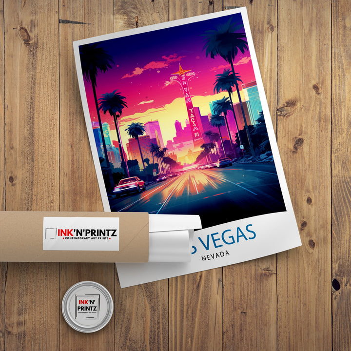 Las Vegas Travel Print| Las Vegas Wall Art Las Vegas Poster Las Vegas Illustration Las Vegas Nevada Travel Poster Las Vegas Souvenir