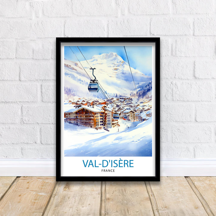 Val d Isere Travel Print French Ski Paradise Wall Decor Val dIsere Poster Alpine Resort France Snow Landscape Art Ski Lovers Gift Idea